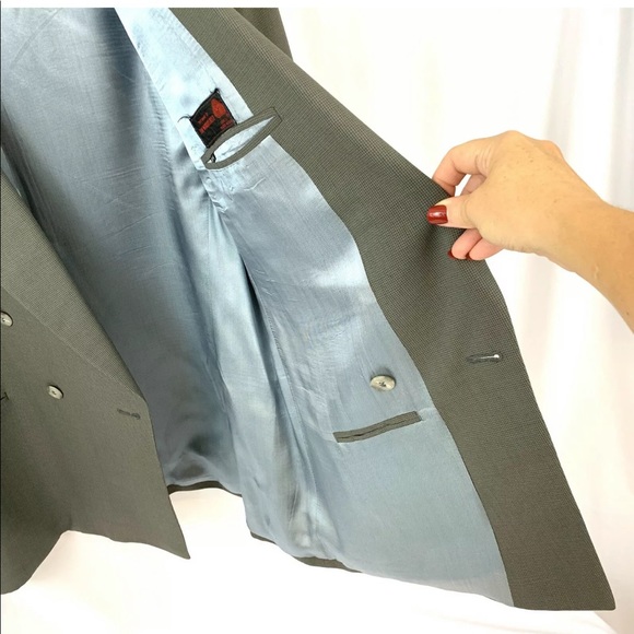 Men 42R Jean-Paul Germain BlazerGray Tweed Pattern - Picture 6 of 9